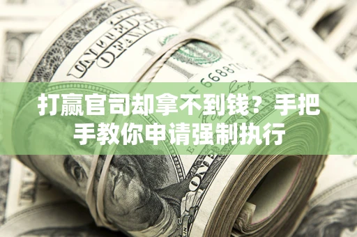 武汉打赢官司却拿不到钱？手把手教你申请强制执行