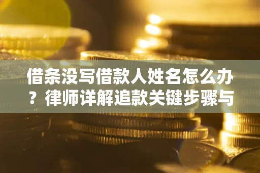 武汉借条没写借款人姓名怎么办？律师详解追款关键步骤与证据链构建